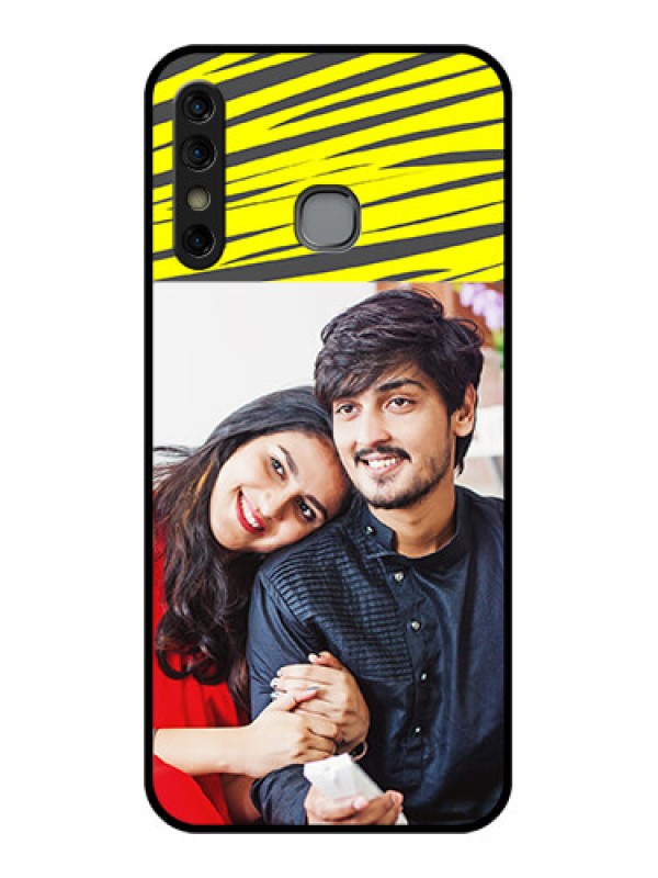 Custom Infinix Hot 8 Custom Glass Phone Case - Yellow Abstract Design