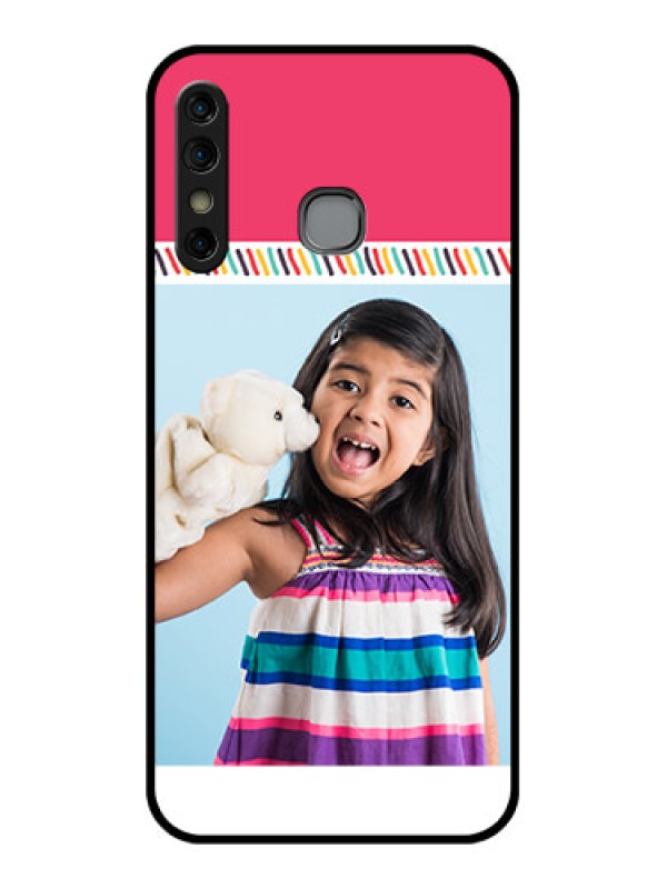 Custom Infinix Hot 8 Custom Glass Phone Case - Line Art Design