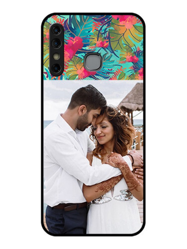 Custom Infinix Hot 8 Custom Glass Phone Case - Watercolor Floral Design