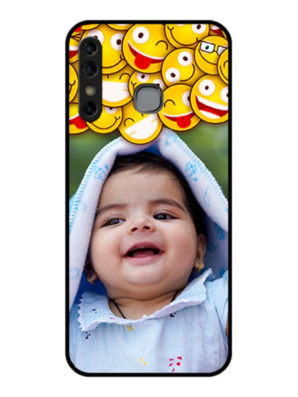Custom Infinix Hot 8 Custom Glass Phone Case - With Smiley Emoji Design
