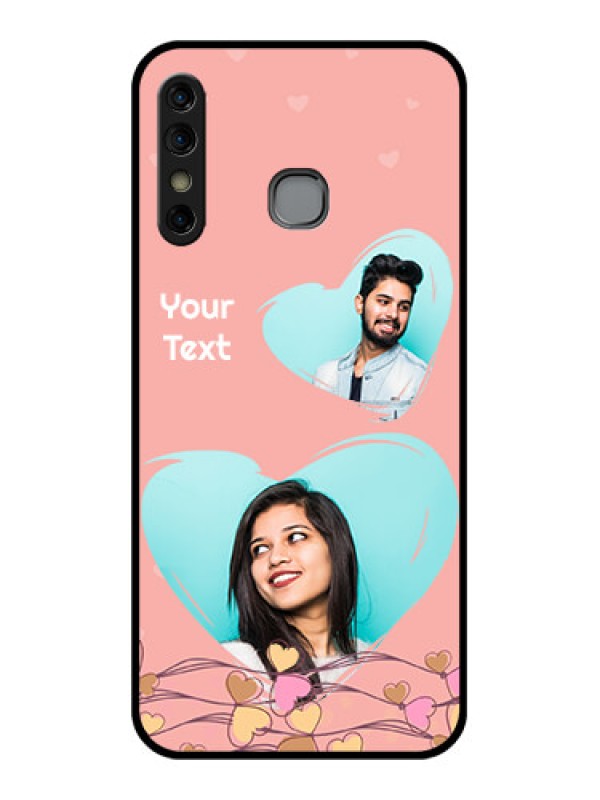 Custom Infinix Hot 8 Custom Glass Phone Case - Love Doodle Design