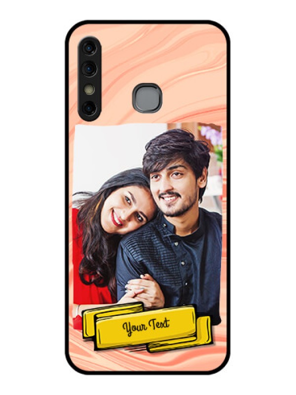 Custom Infinix Hot 8 Custom Glass Phone Case - Marble Texture Design