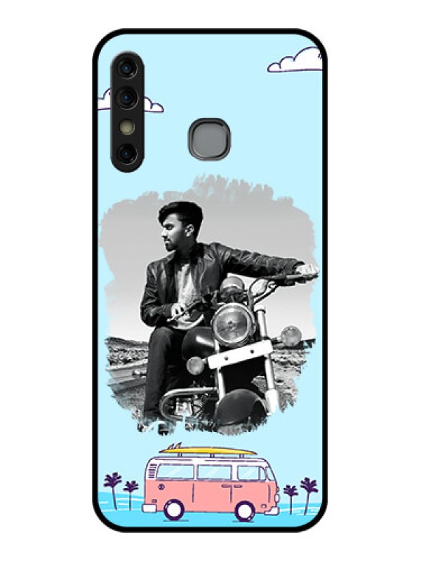 Custom Infinix Hot 8 Custom Glass Phone Case - Travel & Adventure Design