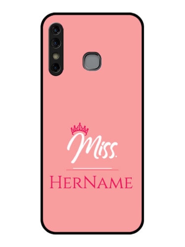 Custom Infinix Hot 8 Custom Glass Phone Case - Mrs With Name Design