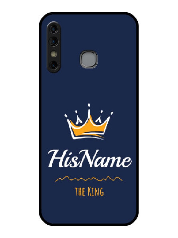 Custom Infinix Hot 8 Custom Glass Phone Case - King With Name Design