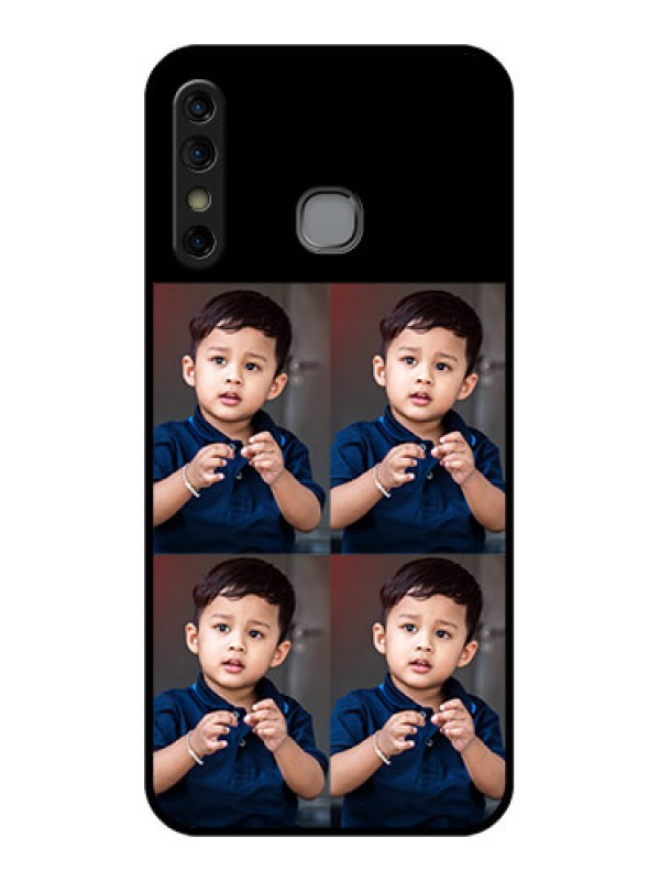 Custom Infinix Hot 8 Custom Glass Phone Case - 4 Image Holder Design