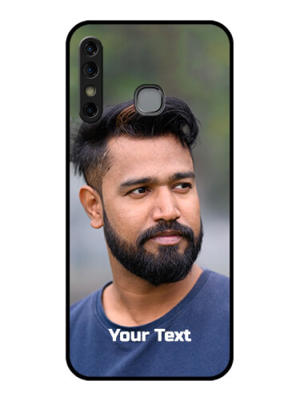 Custom Infinix Hot 8 Custom Glass Phone Case - Photo With Text Design