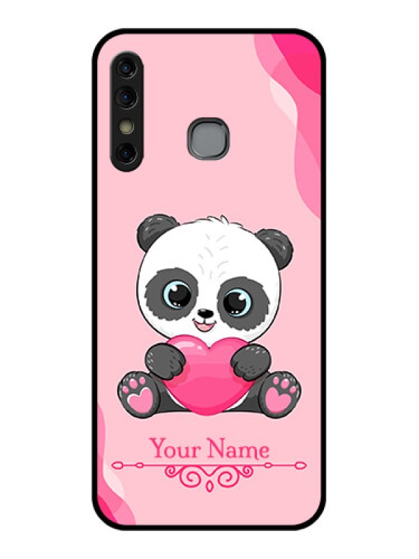 Custom Infinix Hot 8 Custom Glass Phone Case - Cute Panda Design