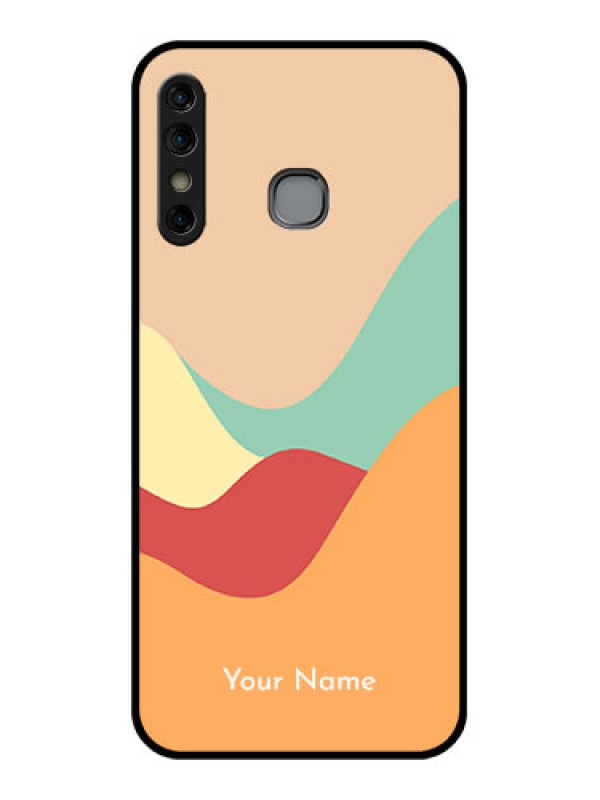 Custom Infinix Hot 8 Custom Glass Phone Case - Ocean Waves Multi - Colour Design