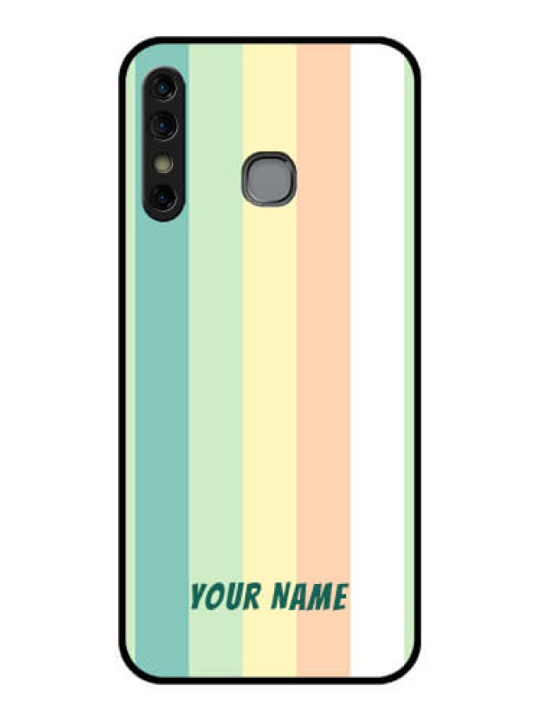 Custom Infinix Hot 8 Custom Glass Phone Case - Multi - Colour Stripes Design