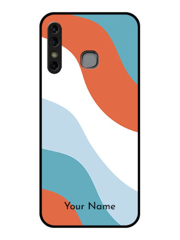 Custom Infinix Hot 8 Custom Glass Phone Case - Coloured Waves Design