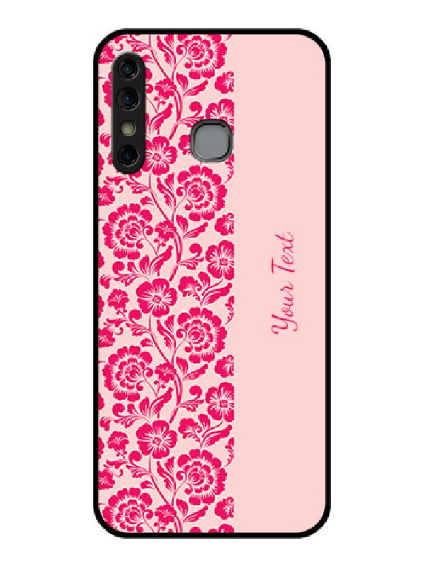 Custom Infinix Hot 8 Custom Glass Phone Case - Attractive Floral Pattern Design