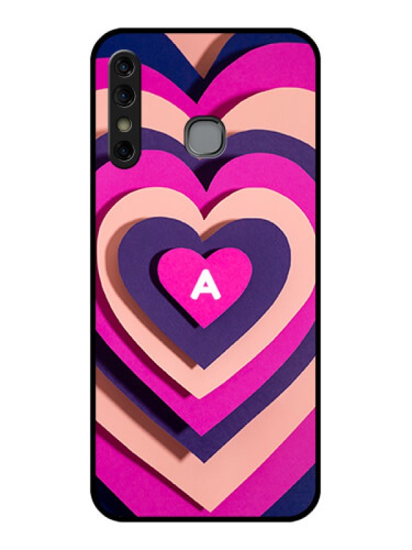 Custom Infinix Hot 8 Custom Glass Phone Case - Cute Heart Pattern Design
