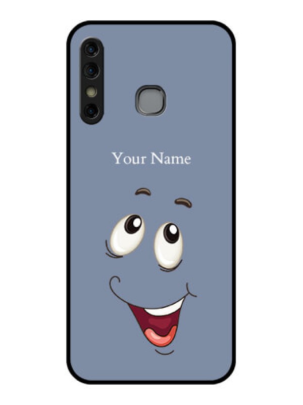 Custom Infinix Hot 8 Custom Glass Phone Case - Laughing Cartoon Face Design