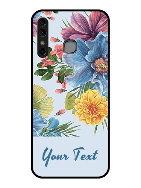 Custom Infinix Hot 8 Custom Glass Phone Case - Stunning Watercolored Flowers Painting Design