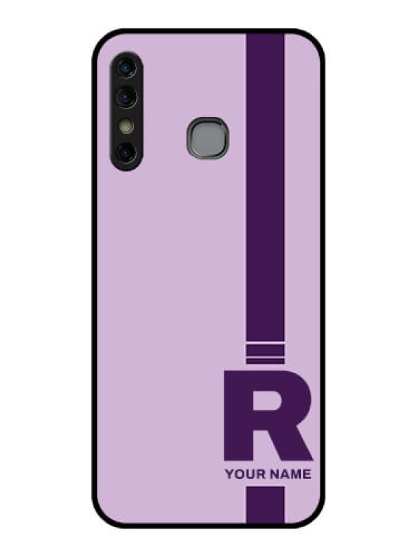 Custom Infinix Hot 8 Custom Glass Phone Case - Simple Dual Tone Stripe With Name Design