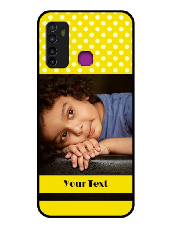 Custom Infinix Hot 9 Custom Glass Phone Case - Bright Yellow Case Design