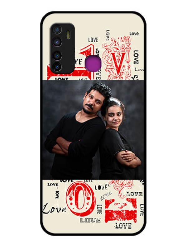Custom Infinix Hot 9 Custom Glass Phone Case - Trendy Love Design Case