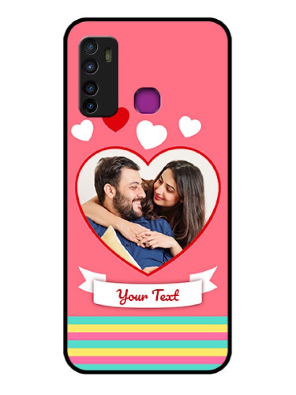 Custom Infinix Hot 9 Custom Glass Phone Case - Love Shapes Doodle Design