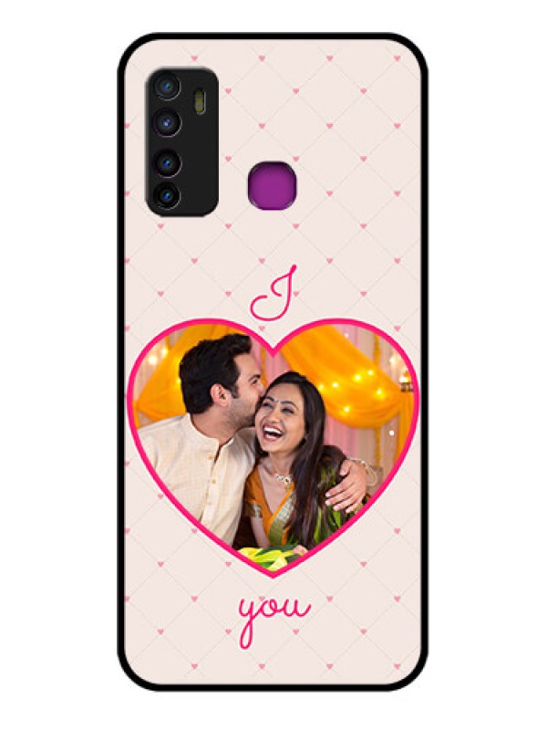 Custom Infinix Hot 9 Custom Glass Phone Case - Heart Shape Design