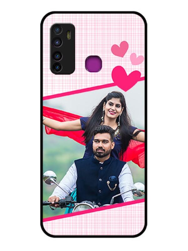 Custom Infinix Hot 9 Custom Glass Phone Case - Love Shape Heart Design