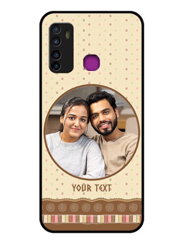 Custom Infinix Hot 9 Custom Glass Phone Case - Brown Dotted Mobile Case Design