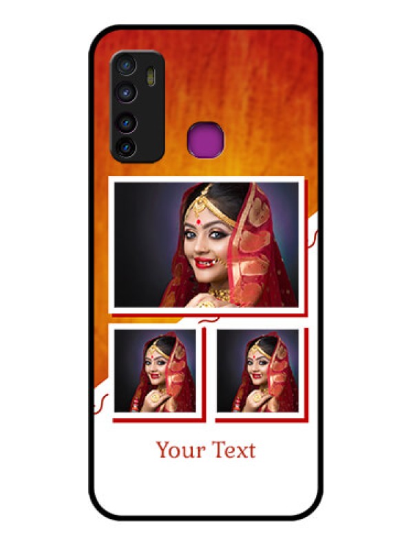 Custom Infinix Hot 9 Custom Glass Phone Case - Wedding Memories Design
