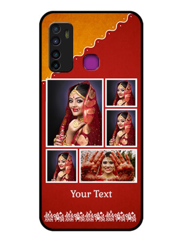 Custom Infinix Hot 9 Custom Glass Phone Case - Wedding Pic Upload Design