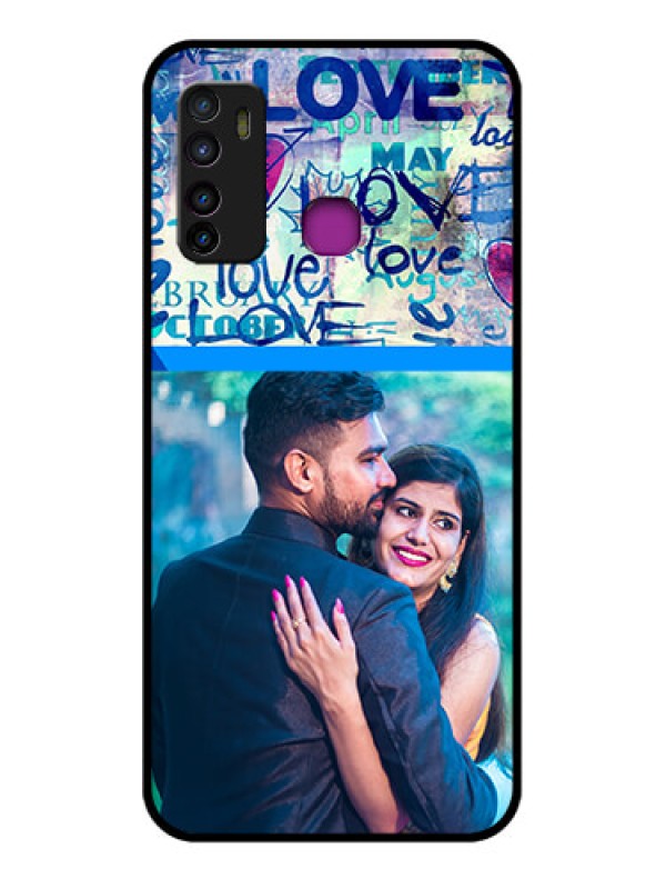 Custom Infinix Hot 9 Custom Glass Phone Case - Colorful Love Design