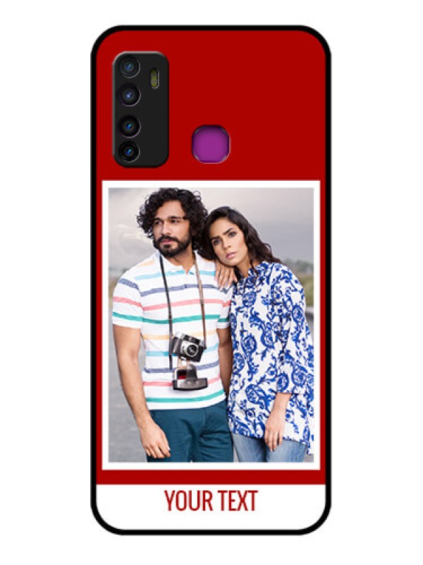 Custom Infinix Hot 9 Custom Glass Phone Case - Red Color Design