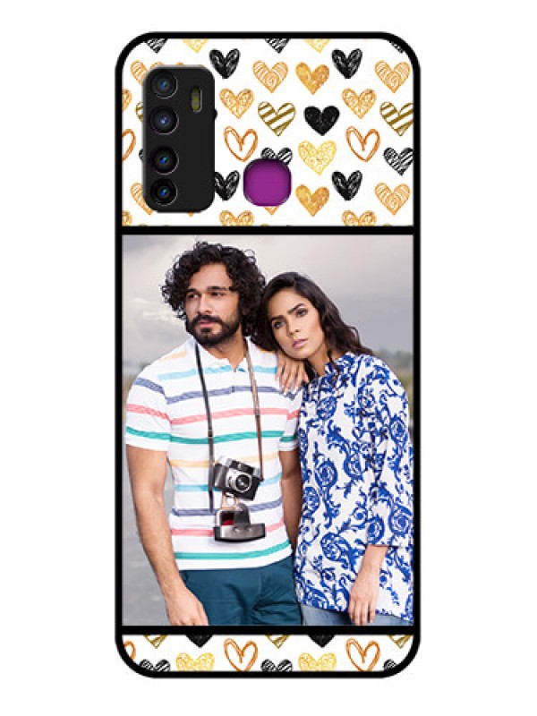 Custom Infinix Hot 9 Custom Glass Phone Case - Love Symbol Design