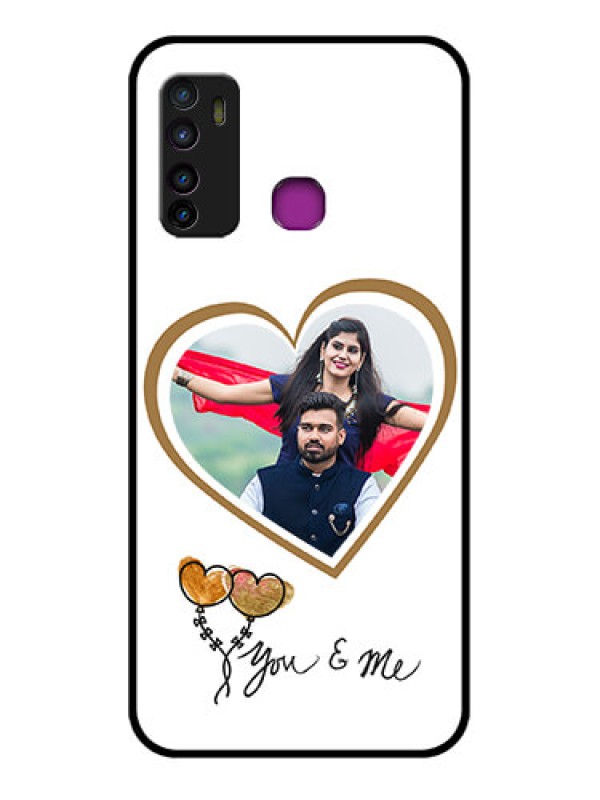 Custom Infinix Hot 9 Custom Glass Phone Case - You & Me Design