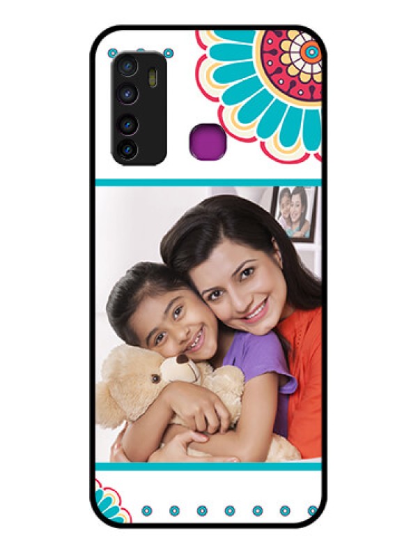 Custom Infinix Hot 9 Custom Glass Phone Case - Flower Design