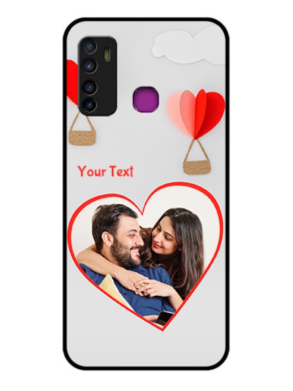 Custom Infinix Hot 9 Custom Glass Phone Case - Parachute Love Design