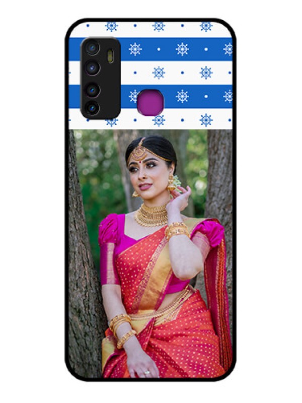 Custom Infinix Hot 9 Custom Glass Phone Case - Snow Pattern Design