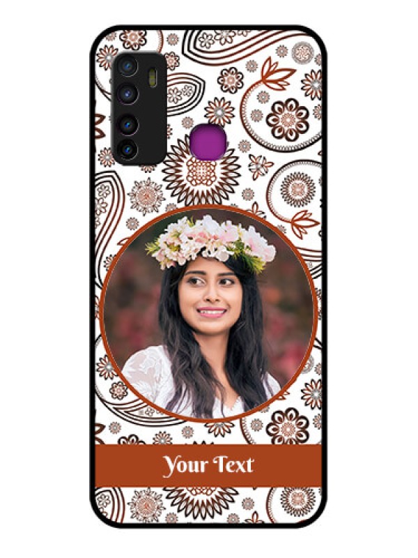 Custom Infinix Hot 9 Custom Glass Phone Case - Abstract Flower Design