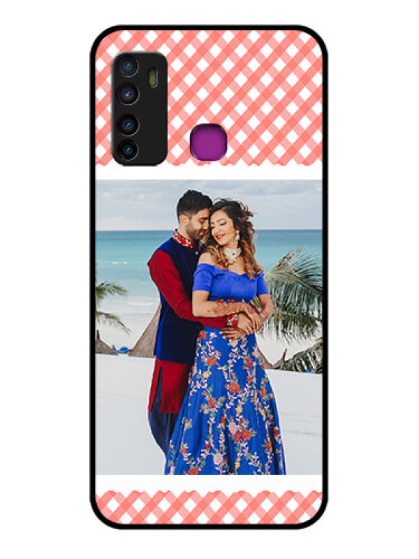 Custom Infinix Hot 9 Custom Glass Phone Case - Pink Pattern Design