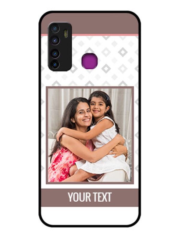 Custom Infinix Hot 9 Custom Glass Phone Case - Simple Diamond Design