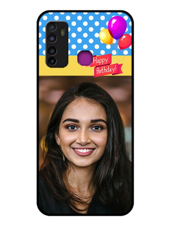 Custom Infinix Hot 9 Custom Glass Phone Case - Happy Birthday Design
