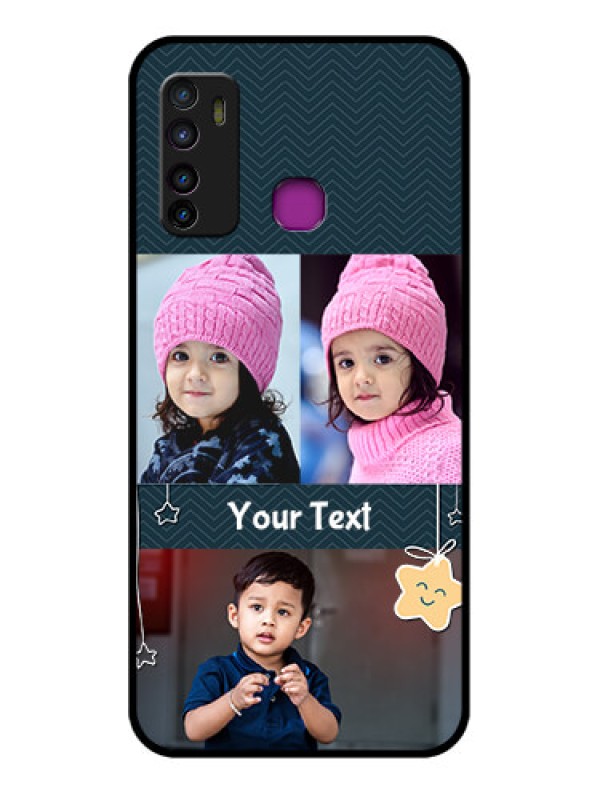 Custom Infinix Hot 9 Custom Glass Phone Case - Hanging Stars Design