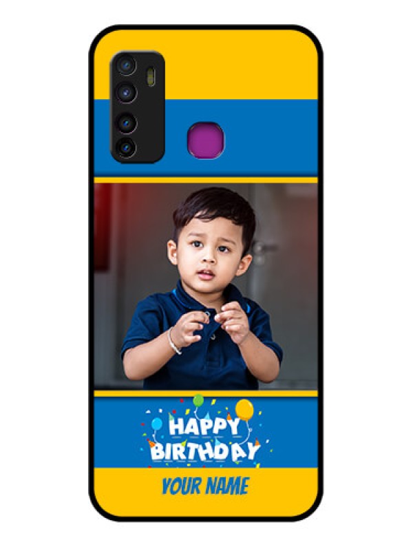 Custom Infinix Hot 9 Custom Glass Phone Case - Birthday Wishes Design