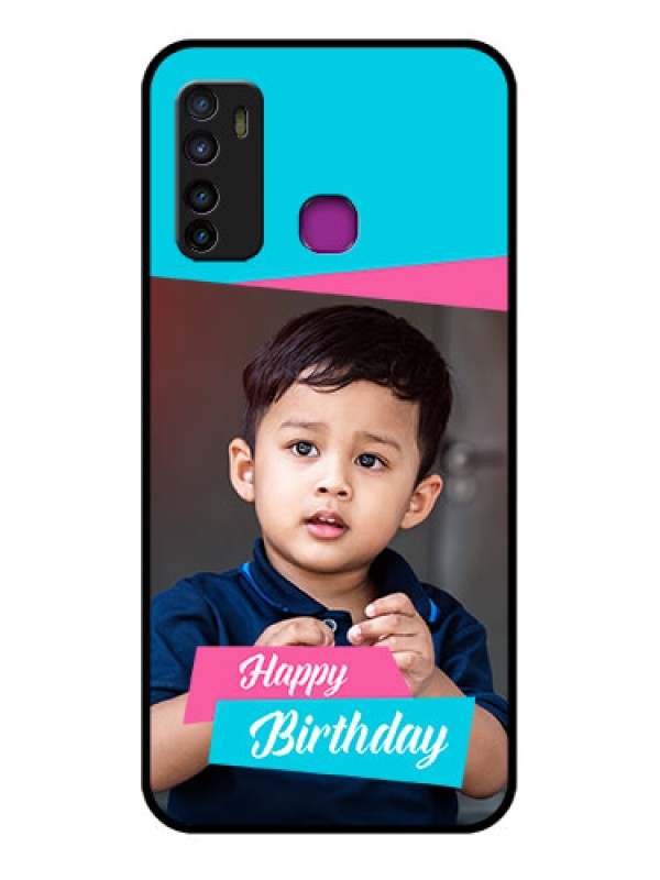 Custom Infinix Hot 9 Custom Glass Phone Case - Image Holder With 2 Color Design