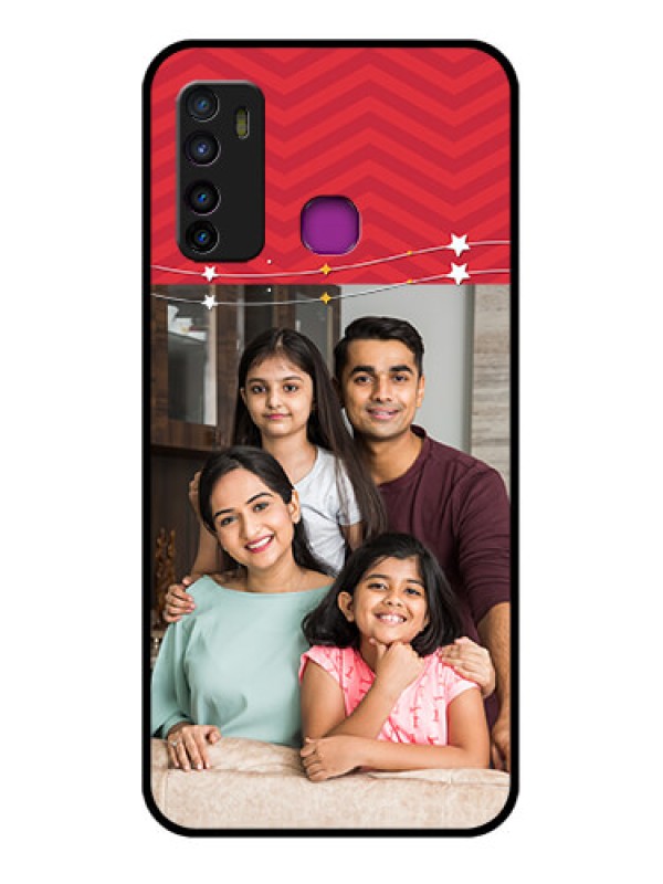 Custom Infinix Hot 9 Custom Glass Phone Case - Happy Family Design