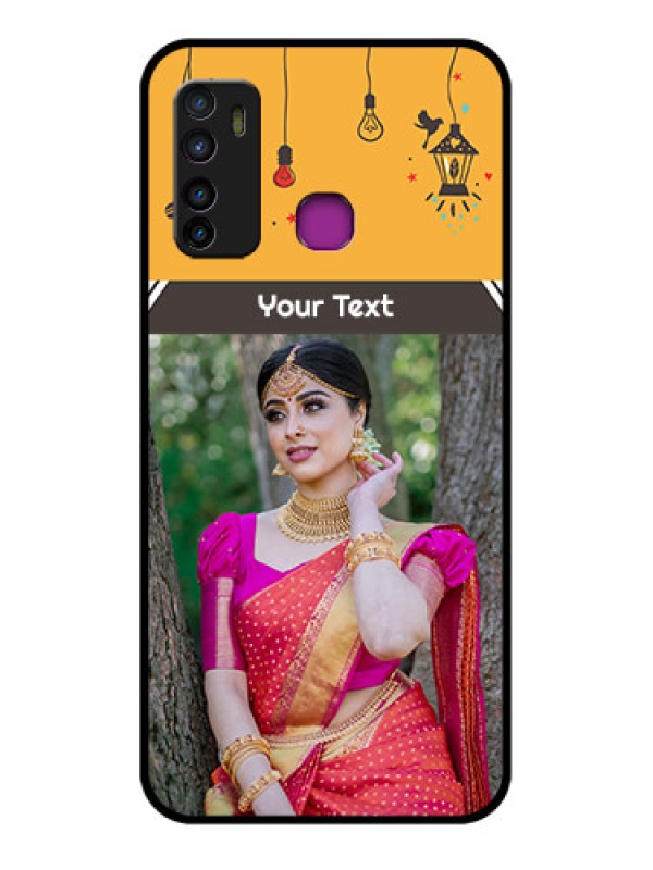 Custom Infinix Hot 9 Custom Glass Phone Case - With Family Picture And Icons