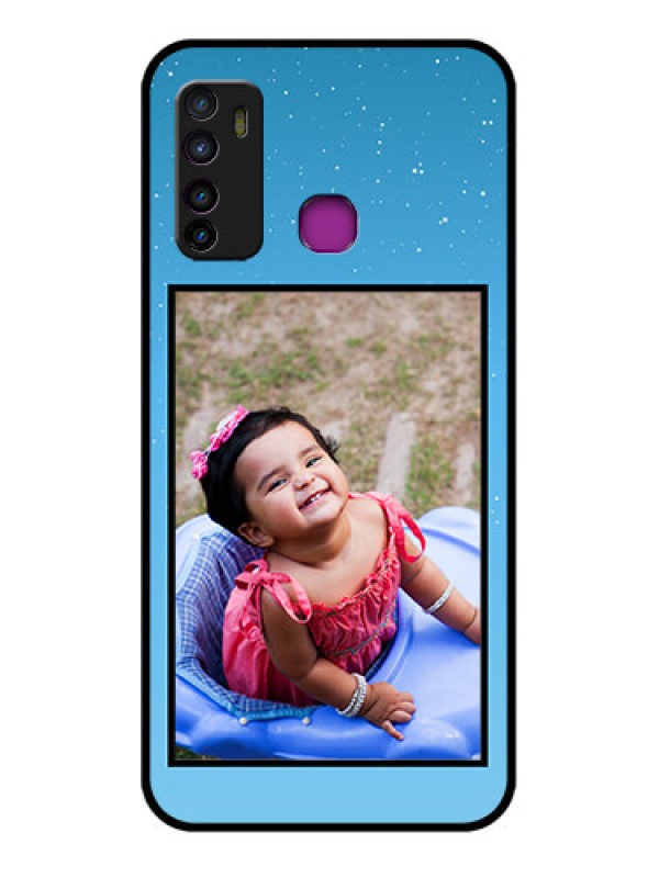 Custom Infinix Hot 9 Custom Glass Phone Case - Wave Pattern Colorful Design