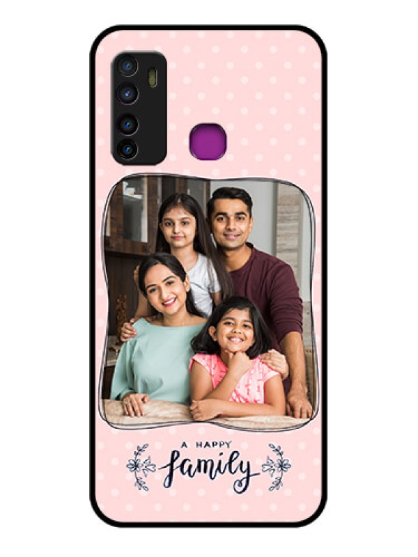 Custom Infinix Hot 9 Custom Glass Phone Case - Family With Dots Design