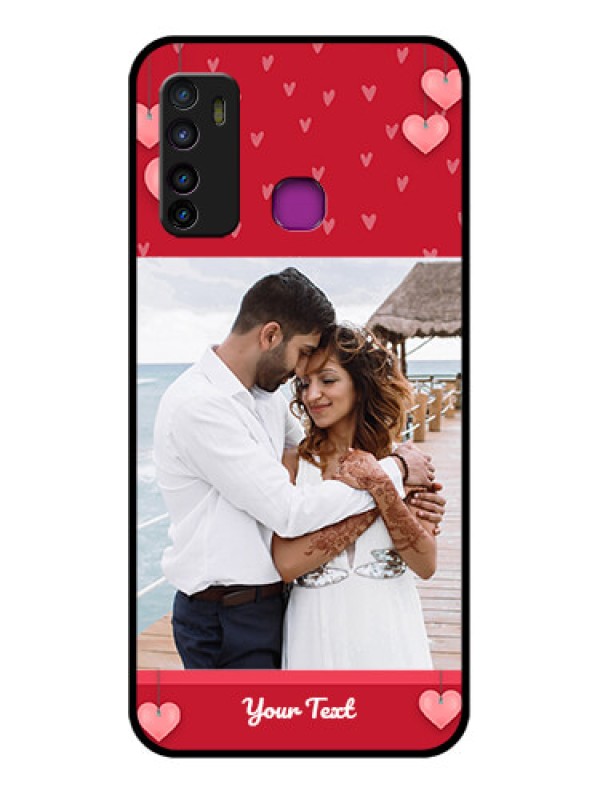 Custom Infinix Hot 9 Custom Glass Phone Case - Valentines Day Design