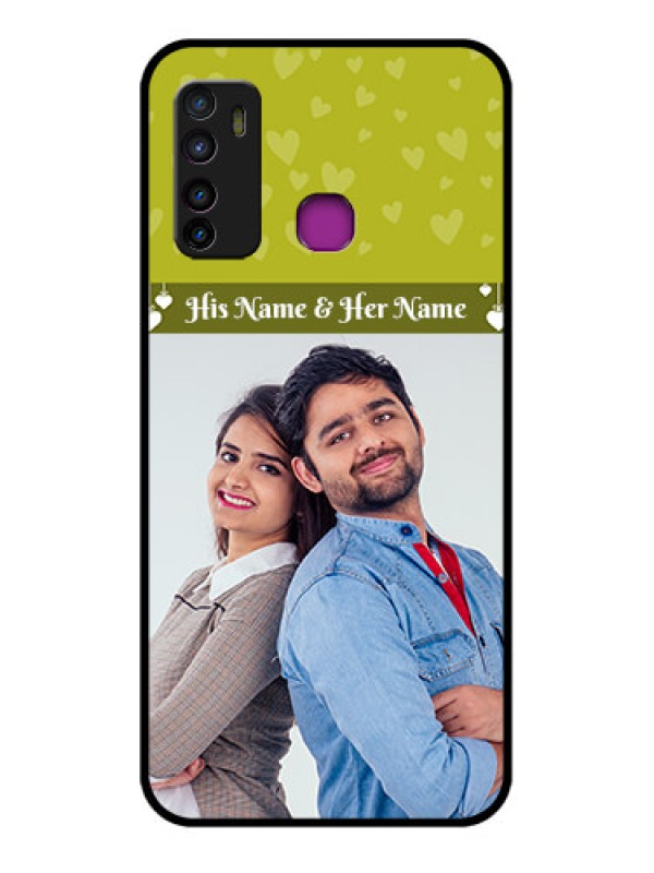 Custom Infinix Hot 9 Custom Glass Phone Case - You & Me Heart Design