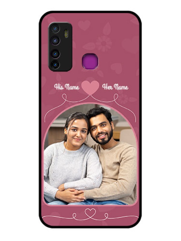 Custom Infinix Hot 9 Custom Glass Phone Case - Love Floral Design