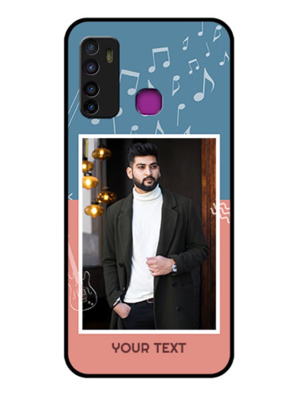 Custom Infinix Hot 9 Custom Glass Phone Case - With Color Musical Note Design